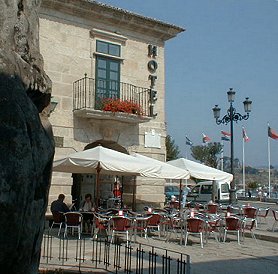 Plaza and waterfront of Bayona