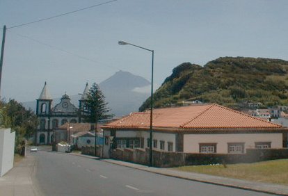 The island of Pico seen from Horta