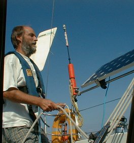 Nigel lets out the mainsheet