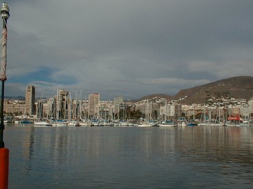 Our first view of Santa Cruz the capital of Tenerife